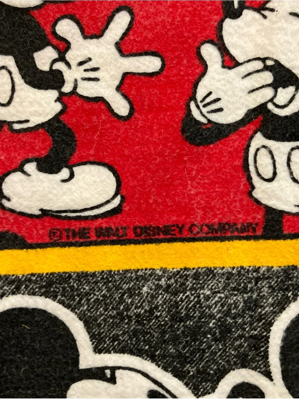 Disney Red Mickey Mouse Throw Blanket with Black and White Characters